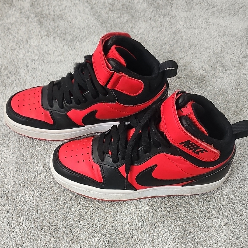 Nike Kids Black and Red High-Top Sneakers